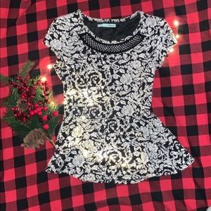Printed Peplum Top
